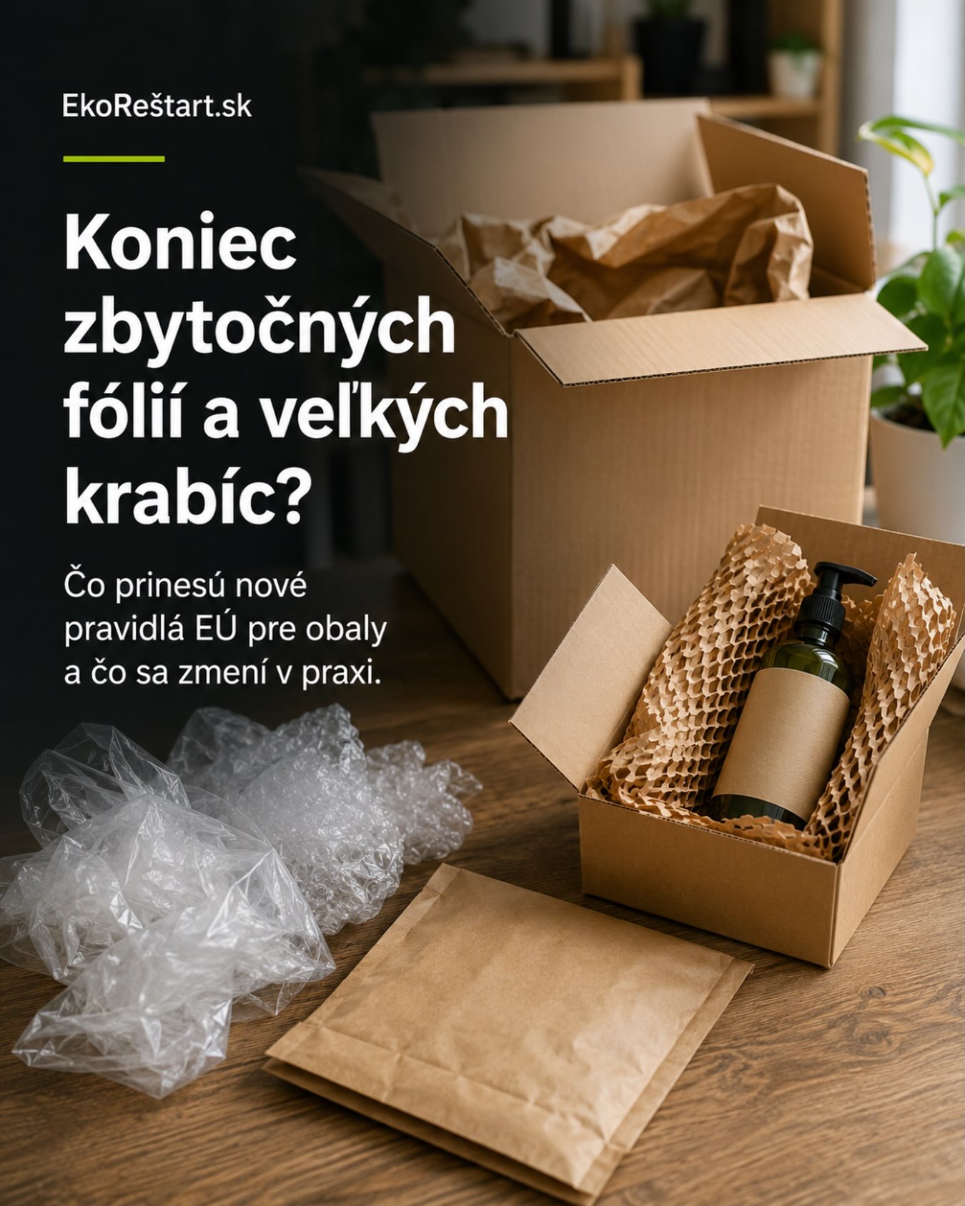 EÚ mení pravidlá pre obaly a cieľ je jasný: menej zbytočného materiálu, menšie balenia a viac recyklácie ♻️

Nové pravidlá majú postupne obmedziť napríklad nadmerne veľké krabice, zbytočné fólie či niektoré jednorazové obaly. Od roku 2030 budú navyše obaly uvádzané na trh EÚ musieť spĺňať prísnejšie požiadavky na recyklovateľnosť.

Zmena sa pritom nebude týkať len výrobcov a e-shopov. Postupne ju pocítime aj pri bežných nákupoch. V tom, ako budú výrobky balené, koľko materiálu sa použije a čo sa s obalom stane po použití.

V našom článku na EkoReštart.sk vysvetľujeme, čo presne sa mení, odkedy budú nové pravidlá platiť a ktoré obaly môžu postupne zmiznúť 🌿

#ekorestart #obaly #recyklacia #udrzatelnost #menejodpadu