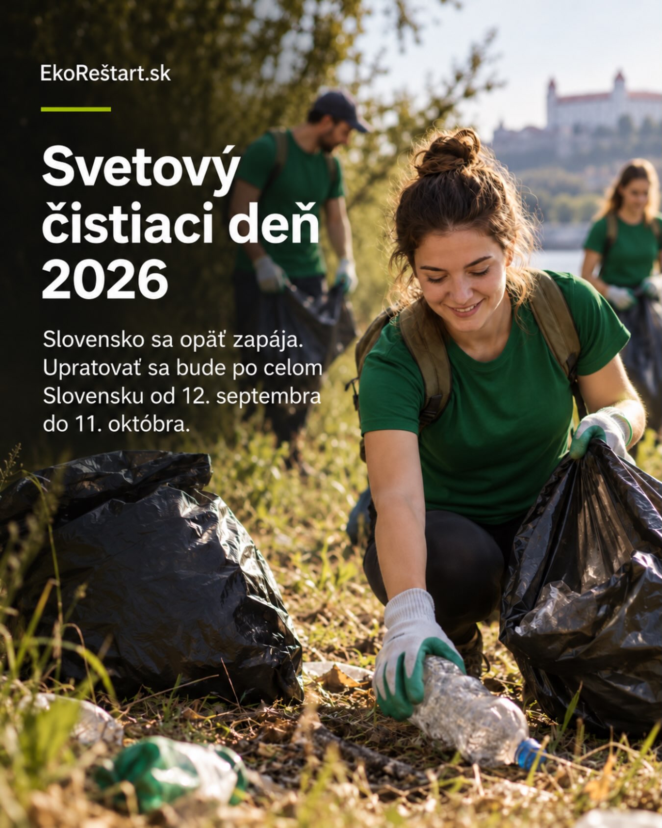 Nemusíme zmeniť celý svet naraz 🌍

Stačí začať tým kúskom, ktorý máme práve okolo seba.
Zdvihnúť fľašu, ktorú niekto nechal v tráve. Upratať miesto pri potoku, lesnú cestu, park či okolie školy. Alebo spojiť ľudí vo svojom okolí a ukázať, že aj malá zmena môže spustiť oveľa väčšiu vlnu 💚

🇸🇰 Slovensko sa aj tento rok zapája do Svetového čistiaceho dňa – World Cleanup Day 2026.
Do kampane Upracme Slovensko sa môžu od 12. septembra do 11. októbra zapojiť jednotlivci, rodiny, školy, firmy, obce, komunity aj občianske združenia.

👉 Môžete sa pridať k už naplánovanému upratovaniu vo svojom okolí alebo zorganizovať vlastné.

Hlavné posolstvo tohto ročníka je pritom jednoduché: „Buď zmenou, ktorú chceš vidieť vo svete.“

Pretože svet nie je iba niekde „tam vonku“. Tvoríme ho aj my každý deň svojimi rozhodnutiami.

#SvetovyCistiaciDen #WorldCleanupDay #UpracmeSlovensko #udrzatelnost #priroda
