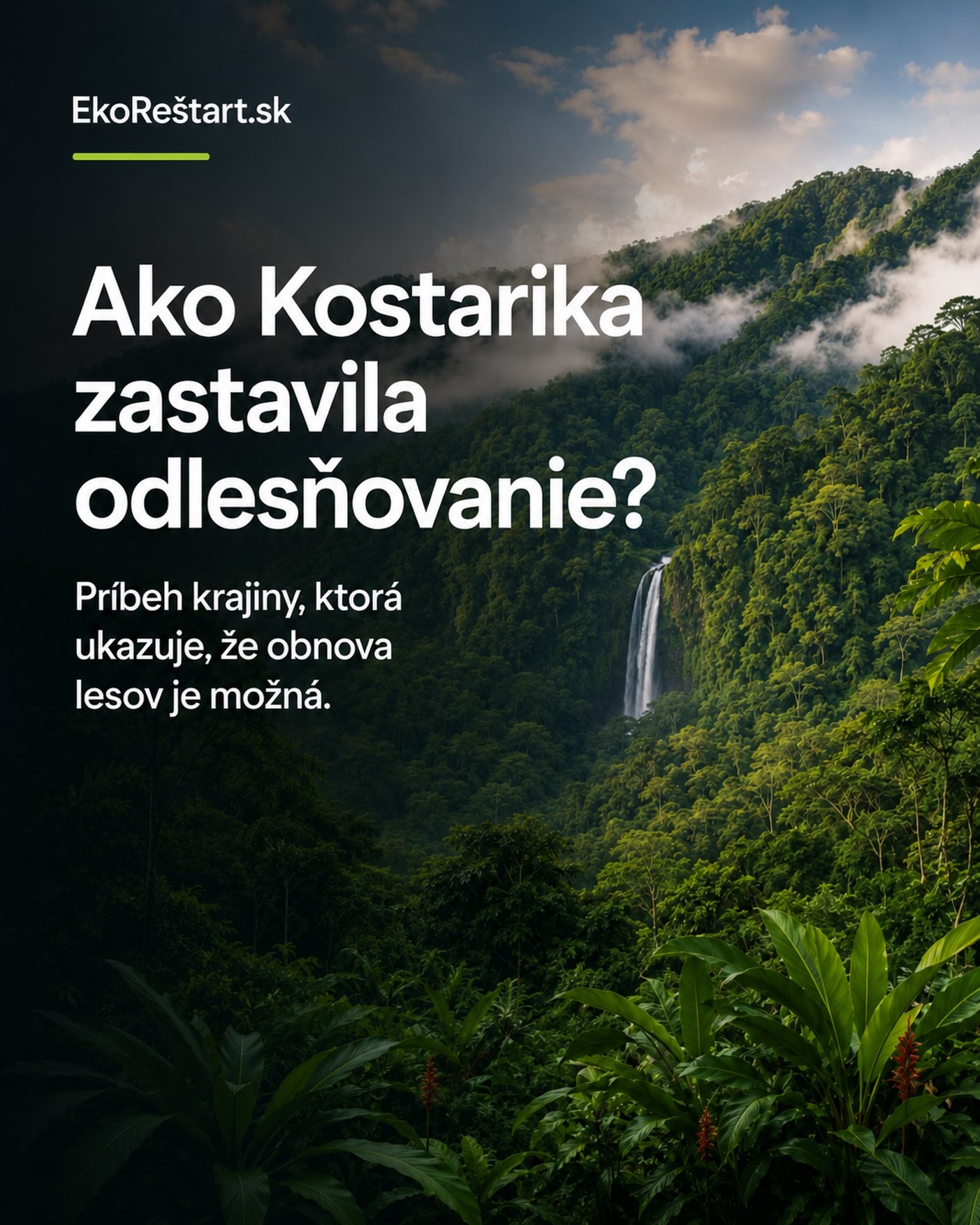 Kostarika dnes patrí medzi najznámejšie príklady toho, že odlesňovanie sa dá zvrátiť. Ešte v roku 1987 pokrývali lesy približne len pätinu krajiny. Dnes je zalesnená viac než polovica jej územia 🌿

Nestalo sa to však vďaka jednej veľkej výsadbe stromov. Kostarika sprísnila ochranu prirodzených lesov, rozšírila chránené územia a vytvorila systém, v ktorom štát finančne odmeňuje vlastníkov pôdy za to, že les chránia alebo obnovujú.

Dôležitú úlohu zohral aj cestovný ruch. Zachovaná príroda začala prinášať pracovné miesta a príjmy, takže živý les získal pre krajinu väčšiu hodnotu než ďalší vyrúbaný pozemok.

Čo konkrétne Kostarika urobila a čo si z jej príkladu môžu vziať ostatné krajiny? V našom článku na EkoRestart.sk sme sa pozreli na príbeh krajiny, ktorá ukazuje, že obnova prírody nemusí zostať iba peknou predstavou na papieri 🌳

#ekorestart #lesy #odlesnovanie #ochranaprirody #udrzatelnost