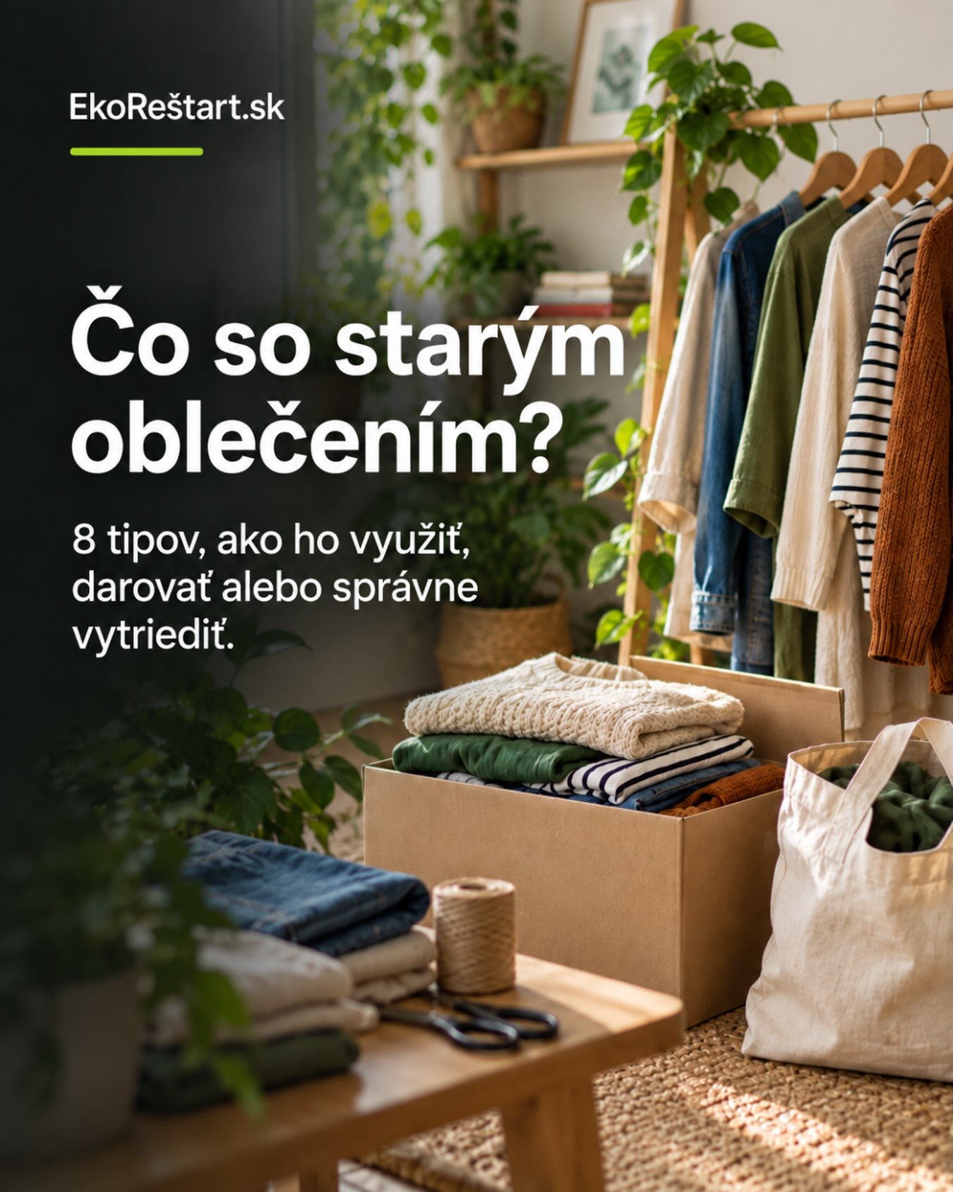 👕 Čo robíte s oblečením, ktoré už nenosíte?

Tričko, ktoré už nesedí. Nohavice, ktoré roky čakajú v skrini. Mikina s malou dierou či košeľa, na ktorú jednoducho nikdy nepríde rad 👖👚

Staré alebo už nenosené oblečenie nemusí automaticky skončiť ako odpad. ♻️

Podľa jeho stavu ho môžeme opraviť, predať, darovať, vymeniť, upcyklovať alebo využiť v domácnosti. A keď už naozaj doslúžilo, dôležité je vedieť, kam ho správne odovzdať.

V našom článku na EkoRestart.sk prinášame 8 praktických možností, čo so starým oblečením a pozreli sme sa aj na to, ako dnes funguje triedený zber textilu na Slovensku. 🌱

#stareoblecenie #textil #triedenieodpadu #upcyklacia #udrzatelnost