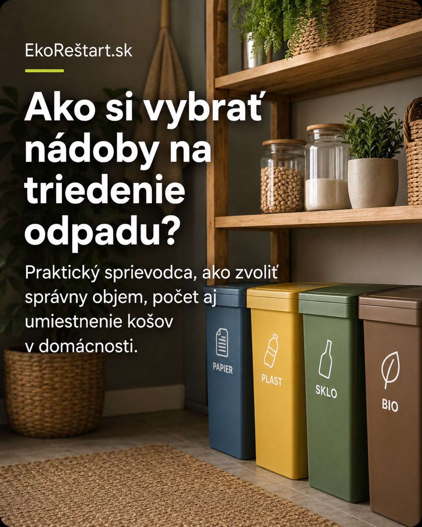 Triedenie odpadu doma funguje najlepšie vtedy, keď je jednoduché a praktické. Nestačí len chcieť triediť – dôležité je vybrať si také nádoby, ktoré sa zmestia do vašej domácnosti, budú mať správny objem a budete ich mať poruke presne tam, kde odpad najčastejšie vzniká.

V menšom byte môžu stačiť kompaktné koše pod linku alebo do skrinky. Vo väčšej domácnosti sa zas viac oplatia väčšie nádoby do technickej miestnosti, komory či garáže. 

A netreba zabúdať ani na to, že nie každý druh odpadu potrebuje rovnako veľký kôš – plasty a papier zvyknú zaberať viac miesta než sklo.

Ak neviete, koľko nádob potrebujete, aký objem zvoliť a kam ich najlepšie umiestniť, v našom článku na EkoRestart.sk nájdete praktický prehľad aj konkrétne tipy, ako si triedenie doma nastaviť tak, aby vám vydržalo dlhodobo 🌿

#ekorestart #triedenieodpadu #domacnost #prakticketipy #udrzatelnyzivot