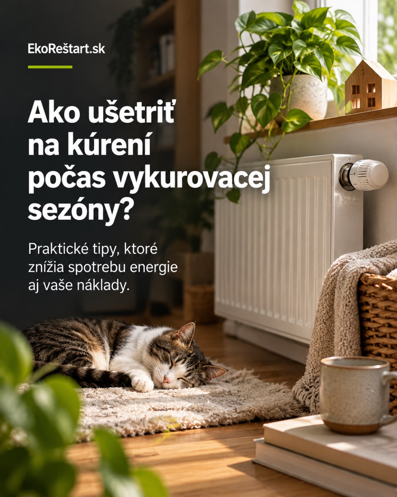 Keď začne vykurovacia sezóna, nemusí byť prvým riešením hneď pridávať na radiátore 🌡️🏠

Veľa sa dá ušetriť aj drobnými zmenami: nezakrývať radiátory nábytkom či závesmi, pravidelne ich odvzdušniť, vetrať krátko a intenzívne, skontrolovať tesnenia okien a zbytočne neprekurovať miestnosti.

Dôležité je aj to, že každá miestnosť nemusí mať rovnakú teplotu. Iné nároky má obývačka, iné spálňa či chodba.

V článku na EkoRestart.sk sme dali dokopy praktické tipy, ako počas vykurovacej sezóny znížiť spotrebu energie a pritom si doma zachovať príjemné teplo 🌿

#ekorestart #kurenie #energie #domacnost #udrzatelnyzivot