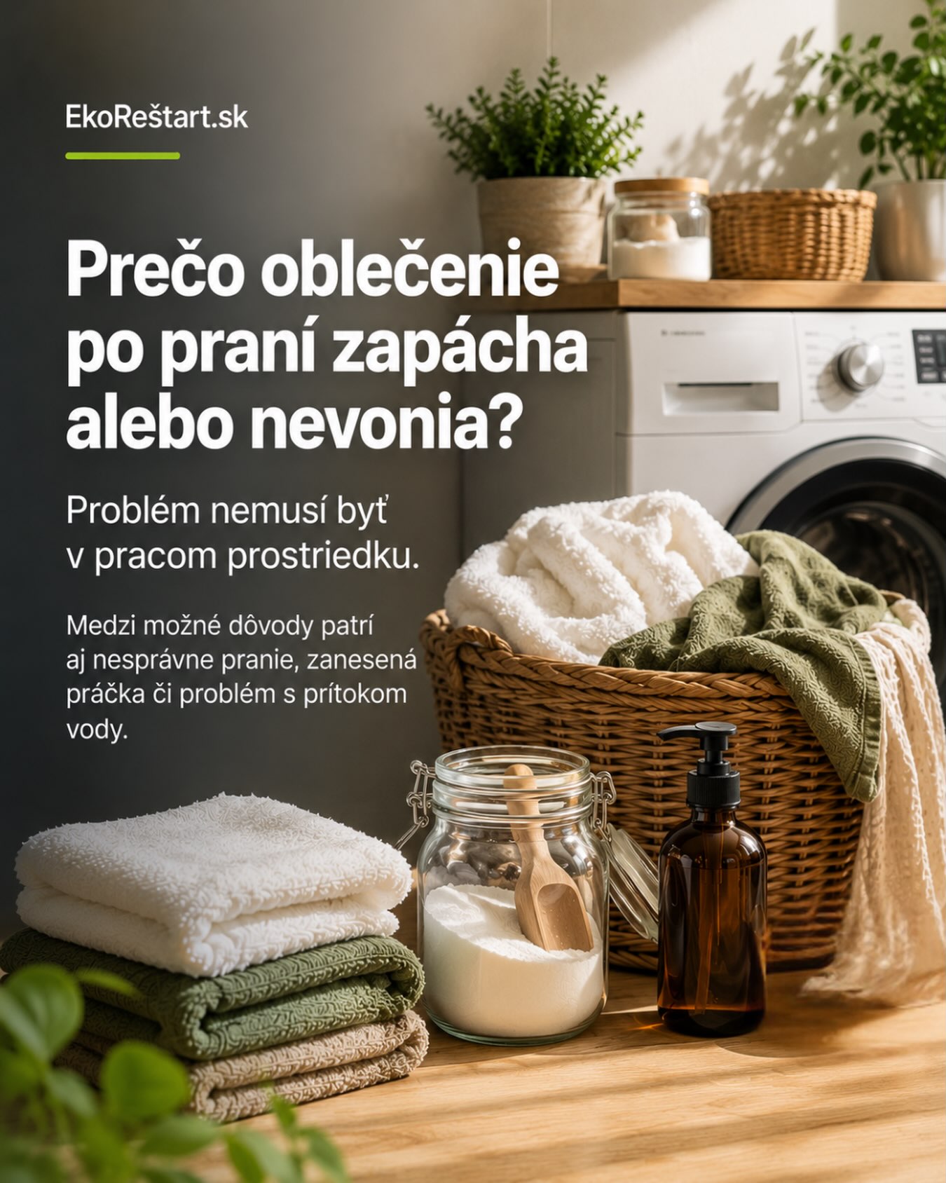 Vytiahnete bielizeň z práčky a namiesto sviežosti vás prekvapí zatuchnutý alebo nepríjemný zápach? Prvá reakcia býva často rovnaká: pridať viac gélu, aviváže alebo zmeniť prací prostriedok. Problém však môže byť úplne inde 👕🫧

Za zápachom sa môže skrývať zanesená práčka, nesprávne dávkovanie, preplnený bubon, pomalé sušenie, ale aj problém s prítokom či odtokom vody.

A ešte jedna dôležitá vec: čisté oblečenie nemusí výrazne voňať po parfume. Dôležité je, aby po praní nezostával zatuchnutý, kyslastý alebo spotený pach.

V našom článku na EkoRestart.sk nájdete praktický zoznam toho, čo skontrolovať ako prvé a ako nájsť skutočnú príčinu problému bez zbytočného pridávania ďalšej chémie 🌿

#ekorestart #pranie #domacnost #prakticketipy #udrzatelnyzivot